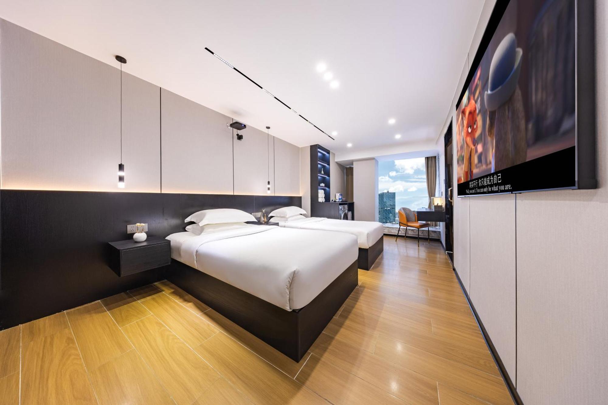 Yu Manju High-Floor Huge-Screen Audiovisual Hotel-Guangzhou Tower Zhujiang New Town Sports West Road Branch Exteriör bild